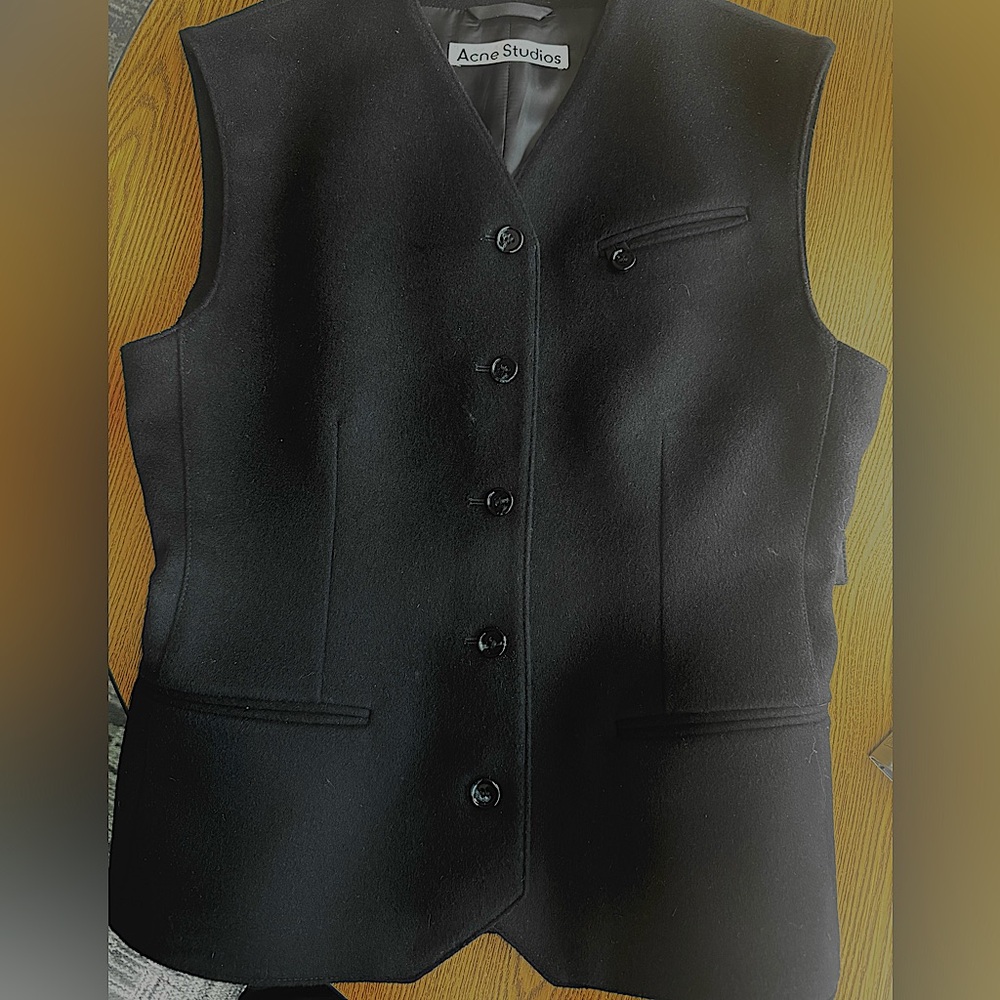 Fabulous Acne Black Button-Up Vest